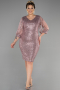 Short Powder Color Plus Size Invitation Dress ABK1879