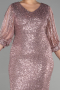 Short Powder Color Plus Size Invitation Dress ABK1879