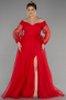 Long Red Oversized Evening Dress ABU1535