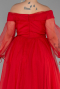 Long Red Oversized Evening Dress ABU1535