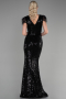 Long Black Evening Dress ABU881