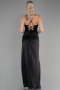 Long Black Satin Evening Dress ABU3459