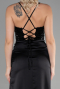 Long Black Satin Evening Dress ABU3459