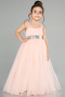 Salmon Long Girl Dress ABU3031