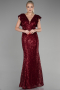 Long Burgundy Mermaid Evening Dress ABU1481