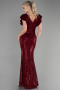 Long Burgundy Mermaid Evening Dress ABU1481