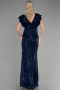 Long Navy Blue Mermaid Evening Dress ABU1481