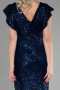 Long Navy Blue Mermaid Evening Dress ABU1481