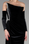 Black Long Velvet Evening Dress ABU3364