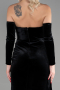 Black Long Velvet Evening Dress ABU3364