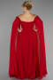 Long Red Chiffon Plus Size Evening Dress ABU3464