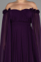 Long Purple Chiffon Plus Size Evening Dress ABU3464