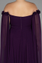 Long Purple Chiffon Plus Size Evening Dress ABU3464