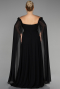 Long Black Chiffon Plus Size Evening Dress ABU3464