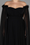 Long Black Chiffon Plus Size Evening Dress ABU3464