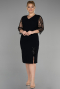 Black Midi Plus Size Evening Dress ABK1783