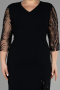 Black Midi Plus Size Evening Dress ABK1783
