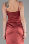 Long Light Brown Satin Evening Dress ABU3390