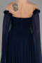 Long Navy Blue Chiffon Evening Dress ABU3462