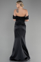 Long Black Satin Mermaid Evening Dress ABU3479