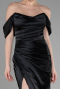 Long Black Satin Mermaid Evening Dress ABU3479