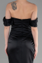 Long Black Satin Mermaid Evening Dress ABU3479