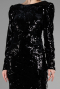 Short Black Sequined Velvet Invitation Dress ABK1909