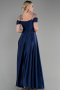 Long Navy Blue Satin Evening Dress ABU3499