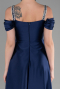Long Navy Blue Satin Evening Dress ABU3499