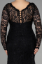 Long Black Laced Oversized Evening Dress ABU1574