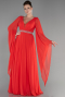 Long Coral Chiffon Evening Dress ABU3541