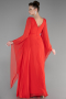 Long Coral Chiffon Evening Dress ABU3541