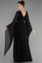 Long Black Chiffon Evening Dress ABU3541