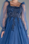 Long Indigo Plus Size Engagement Dress ABU4609