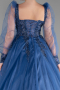 Long Indigo Plus Size Engagement Dress ABU4609
