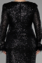 Long Black Scaly Plus Size Evening Dress ABU3505