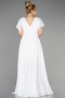 White Long Plus Size Evening Dress ABU1562