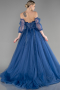 Long Indigo Haute Couture Dress ABU3594