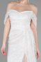 Long White Scaly Evening Dress ABU3577