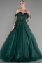 Long Emerald Green Designer Plus Size Gowns ABU3616
