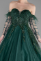 Long Emerald Green Designer Plus Size Gowns ABU3616