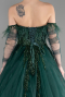 Long Emerald Green Designer Plus Size Gowns ABU3616