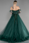 Long Emerald Green Designer Plus Size Gowns ABU3616