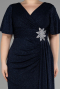 Long Navy Blue Formal Plus Size Dress ABU3645