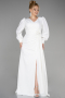 Long White Plus Size Evening Dress ABU3647