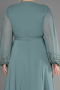 Turquoise Long Chiffon Plus Size Evening Dress ABU3075