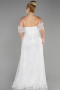 White Long Scaly Plus Size Engagement Dress ABU3579