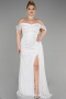 White Long Scaly Plus Size Engagement Dress ABU3579