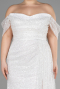 White Long Scaly Plus Size Engagement Dress ABU3579