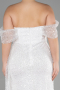 White Long Scaly Plus Size Engagement Dress ABU3579